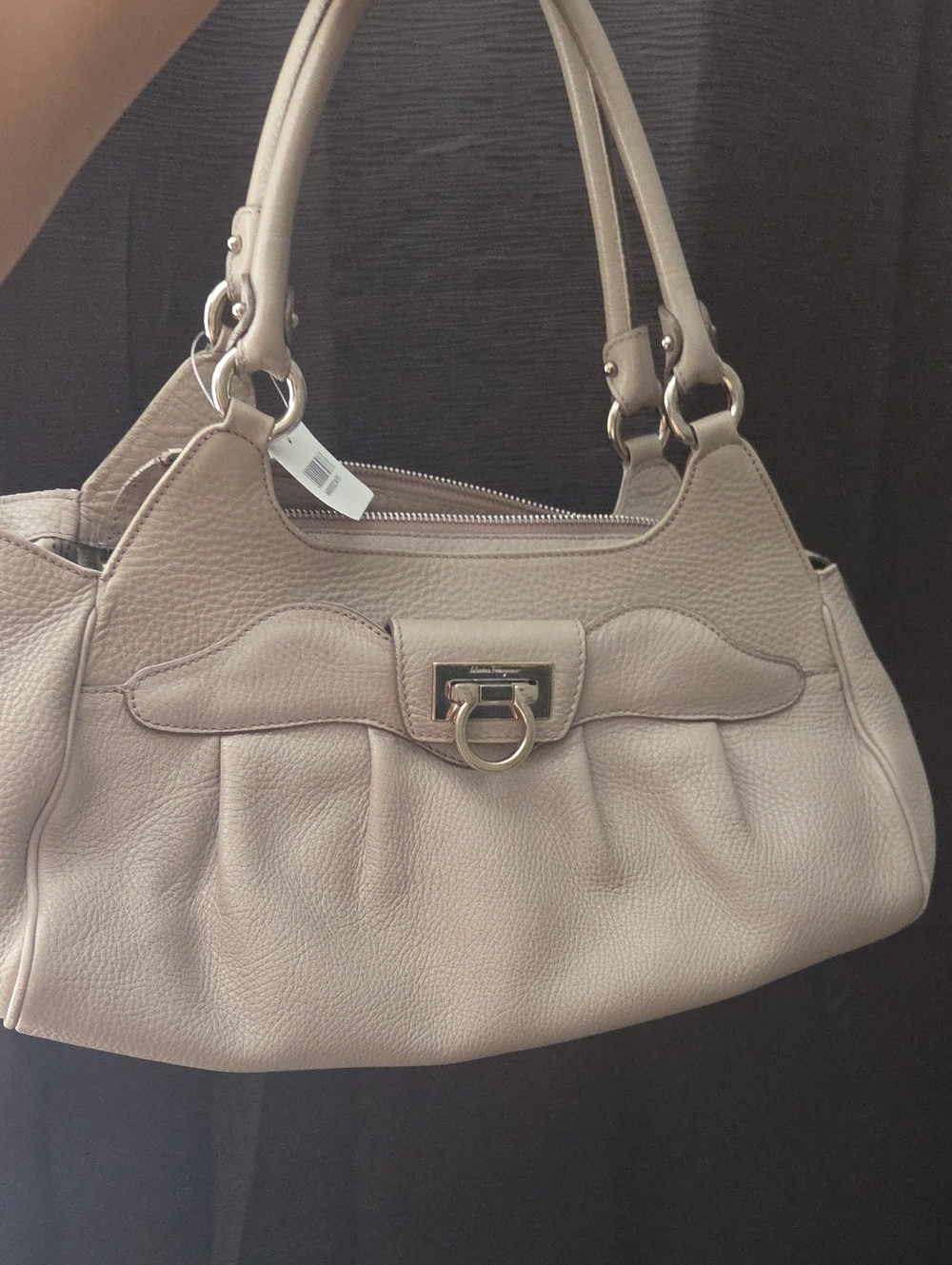 Leather Ferragamo Handbag in Taupe